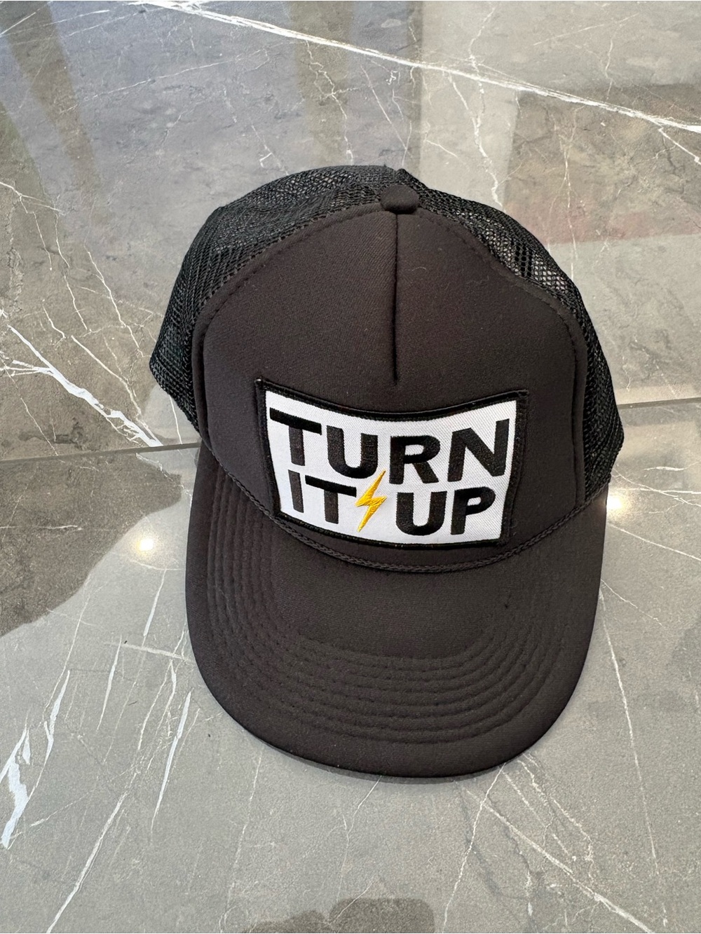 Aviator Nation Turn It Up Trucker Hat Black Lightening Bolt SnapBack  RARE
